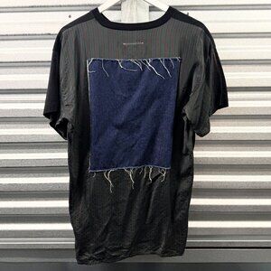 MAISON MARGIELA MM6 black cotton multi fabric panel relaxed fit t-shirt